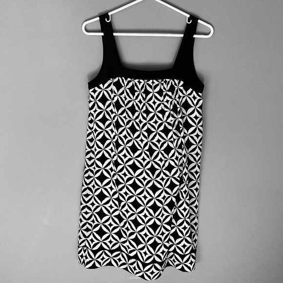 Mod Black & White Silk Mini Dress - Picture 1 of 5